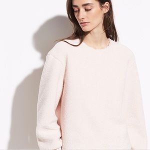 VINCE Cozy Fleece Pullover in Soft Pink